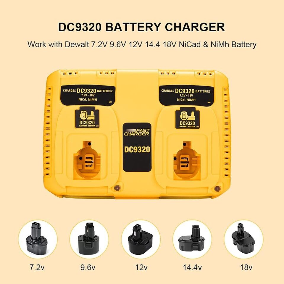 DC9320 Dual Charger for Dewalt 18V 12V 14.4V 9.6V battery DC9320 Dual Charger for Dewalt 18V 12V 14.4V 9.6V battery